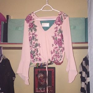 Pink floral crop